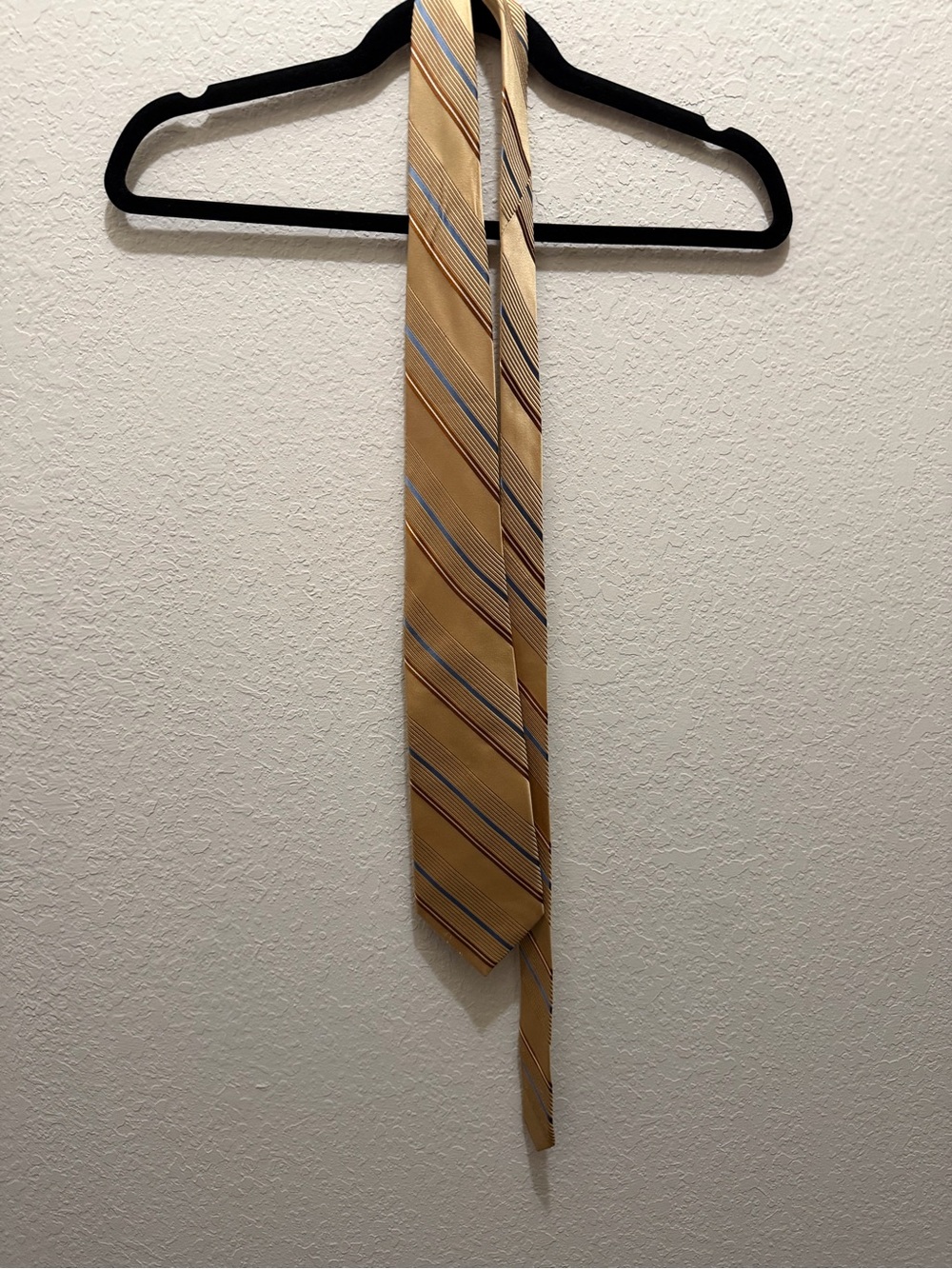 croft & barrow Gold Striped Tie with Blue and Burgundy Accents